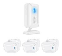 NineLeaf Motion Sensor Alarm Detector, Shop Door Entry Chime Alert PIR Wireless Visitor Alarm Motion Sensor for Business Home Office or Shop, Support 5 Modes, 36 Tunes, 1Recevier 3Sensor
