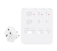 NineLeaf Remote Control Plug Socket UK, Remote Light Switch, Plug Timer Socket UK with 150M Operating Range, Programmable Wireless Plugs Work for Household Appliances, Bedroom, 1-Outlet with 3 Remotes