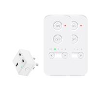 NineLeaf Remote Control Plug Socket UK, Remote Light Switch, Plug Timer Socket UK with 150M Operating Range, Programmable Wireless Plugs Work for Household Appliances, Bedroom, 1-Outlet with 2 Remotes