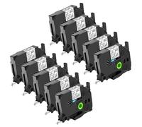 NineLeaf TZe-121 Label Tape 9mm Compatible for Brother P-Touch Label Printer TZe121 TZ-121 AZe121 9mm 0.35'' Laminated Black on Clear for PT-320 1010R 1280SP 530 Label Maker, 10 Pack