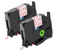 NineLeaf TZe-132 Label Tape 12mm Compatible for Brother P-Touch Label Printer TZe132 TZ-132 12mm 0.47 Laminated Red on Clear TZe TZ Tape 12mm for H101c 1000 1010 H100 H105 H107, 2 Pack