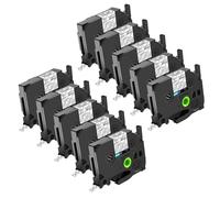 NineLeaf TZe-135 Label Tape 12mm Compatible for Brother P-Touch Label Printer TZe135 TZ-135 12mm 0.47 Laminated White on Clear TZe TZ Tape 12mm for H110 E110 D210VP H200, 10 Pack