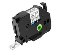 NineLeaf TZe-151 Label Tape 24mm Compatible for Brother P-Touch Label Printer TZe151 TZ-151 AZe151 24mm 0.94'' 8m Laminated Black on Clear for PT-P710BT P715eBT P750W Label Maker, 50PK