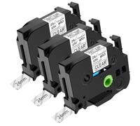 NineLeaf TZe-151 Label Tape 24mm Compatible for Brother P-Touch Label Printer TZe151 TZ-151 AZe151 24mm 0.94'' 8m Laminated Black on Clear for H108 H101C H200 D210VP Label Maker, 3PK