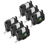 NineLeaf TZe-151 Label Tape 24mm Compatible for Brother P-Touch Label Printer TZe151 TZ-151 AZe151 24mm 0.94'' 8m Laminated Black on Clear for PT-E110 GL-200 PT-1080 Label Maker, 6PK