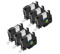 NineLeaf TZe-155 Label Tape 24mm Compatible for Brother P-Touch Label Printer TZe155 TZ-155 AZe155 24mm 0.94'' 8m Laminated White on Clear for PT-E110 GL-200 PT-1080 Label Maker, 6PK