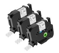 NineLeaf TZe-155 Label Tape 24mm Compatible for Brother P-Touch Label Printer TZe155 TZ-155 AZe155 24mm 0.94'' 8m Laminated White on Clear for H108 H101C H200 D210VP Label Maker, 3PK