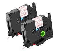 NineLeaf TZe-222 Label Tape 9mm Compatible for Brother P-Touch Label Printer TZe222 TZ-222 AZe222 9mm 0.35'' Laminated Red on White for PT-320 350 520 530 Label Maker, 2 Pack
