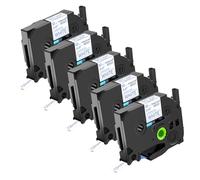 NineLeaf TZe-233 Label Tape 12mm Compatible for Brother P-Touch Label Printer TZe233 TZ-233 12mm 0.47 Laminated Blue on White TZe TZ Tape 12mm for E110 H100R H100LB P300BT 1000, 5 Pack