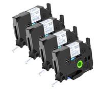 NineLeaf TZe-233 Label Tape 12mm Compatible for Brother P-Touch Label Printer TZe233 TZ-233 12mm 0.47 Laminated Blue on White TZe TZ Tape 12mm for P300BT H200 H101C D210VP 1000, 4 Pack