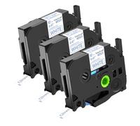 NineLeaf TZe-233 Label Tape 12mm Compatible for Brother P-Touch Label Printer TZe233 TZ-233 12mm 0.47 Laminated Blue on White TZe TZ Tape 12mm for H101C H110 H107 H108 H100LB D210, 3 Pack