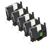 NineLeaf TZe-234 Label Tape 12mm Compatible for Brother P-Touch Label Printer TZe234 TZ-234 12mm 0.47 Laminated Gold on White TZe TZ Tape 12mm for E110 H100R H100LB P300BT 1000, 5 Pack