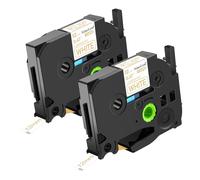 NineLeaf TZe-234 Label Tape 12mm Compatible for Brother P-Touch Label Printer TZe234 TZ-234 12mm 0.47 Laminated Gold on White TZe TZ Tape 12mm for H101c 1000 1010 H100 H105 H107, 2 Pack