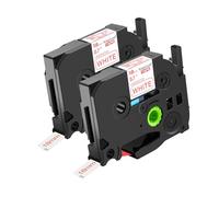 NineLeaf TZe-242 Label Tape 18mm Compatible for Brother P-Touch Label Printer TZe242 TZ-242 AZe242 18mm 0.7'' 8m Laminated Red on White for PT-D410 D410VP D450 Label Maker, 2PK