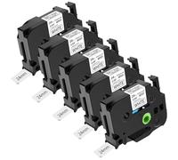 NineLeaf TZe-251 Label Tape 24mm Compatible for Brother P-Touch Label Printer TZe251 TZ-251 AZe251 24mm 0.94'' 8m Laminated Black on White for PT-330 350 3600 520 Label Maker, 5PK
