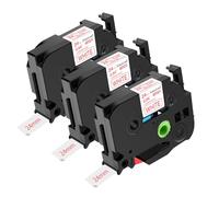 NineLeaf TZe-252 Label Tape 24mm Compatible for Brother P-Touch Label Printer TZe252 TZ-252 AZe252 24mm 0.94'' 8m Laminated Red on White for H108 H101C H200 D210VP Label Maker, 3PK