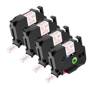 NineLeaf TZe-252 Label Tape 24mm Compatible for Brother P-Touch Label Printer TZe252 TZ-252 AZe252 24mm 0.94'' 8m Laminated Red on White for P300BT 1000 H100R H100LB Label Maker, 4PK
