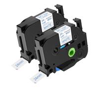 NineLeaf TZe-253 Label Tape 24mm Compatible for Brother P-Touch Label Printer TZe253 TZ-253 AZe253 24mm 0.94'' 8m Laminated Blue on White for H110 E110 H100R H100LB Label Maker, 2PK