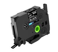 NineLeaf TZe-325 Label Tape 9mm Compatible for Brother P-Touch Label Printer TZe325 TZ-325 AZe325 9mm 0.35'' Laminated White on Black for PT-D400 E300 E100 Label Maker, 40 Pack