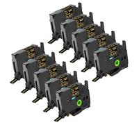NineLeaf TZe-334 Label Tape 12mm Compatible for Brother P-Touch Label Printer TZe334 TZ-334 12mm 0.47 Laminated Gold on Black TZe TZ Tape 12mm for H110 E110 D210VP H200, 10 Pack