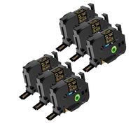 NineLeaf TZe-354 Label Tape 24mm Compatible for Brother P-Touch Label Printer TZe354 TZ-354 AZe354 24mm 0.94'' 8m Laminated Gold on Black for PT-E110 GL-200 PT-1080 Label Maker, 6PK