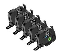 NineLeaf TZe-355 Label Tape 24mm Compatible for Brother P-Touch Label Printer TZe355 TZ-355 AZe355 24mm 0.94'' 8m Laminated White on Black for PT-330 350 3600 520 Label Maker, 5PK