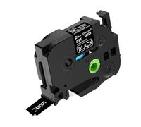 NineLeaf TZe-355 Label Tape 24mm Compatible for Brother P-Touch Label Printer TZe355 TZ-355 AZe355 24mm 0.94'' 8m Laminated White on Black for PT-D600VP D610BT D800W Label Maker, 50PK