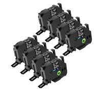 NineLeaf TZe-355 Label Tape 24mm Compatible for Brother P-Touch Label Printer TZe355 TZ-355 AZe355 24mm 0.94'' 8m Laminated White on Black for PT-7500 9200DX 9200PC Label Maker, 8PK