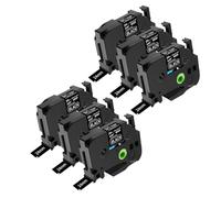 NineLeaf TZe-355 Label Tape 24mm Compatible for Brother P-Touch Label Printer TZe355 TZ-355 AZe355 24mm 0.94'' 8m Laminated White on Black for PT-E110 GL-200 PT-1080 Label Maker, 6PK