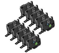 NineLeaf TZe-355 Label Tape 24mm Compatible for Brother P-Touch Label Printer TZe355 TZ-355 AZe355 24mm 0.94'' 8m Laminated White on Black for PT-9200PC 9400 9500PC Label Maker, 10PK