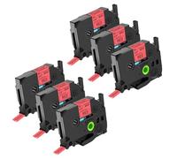 NineLeaf TZe-431 Label Tape 12mm Compatible for Brother P-Touch Label Printer TZe431 TZ-431 12mm 0.47 Laminated Black on Red TZe TZ Tape 12mm for H110 H200 P300BT D210VP 1000 1010, 6 Pack