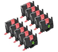 NineLeaf TZe-435 Label Tape 12mm Compatible for Brother P-Touch Label Printer TZe435 TZ-435 12mm 0.47 Laminated White on Red TZe TZ Tape 12mm for H110 E110 D210VP H200, 10 Pack