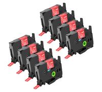 NineLeaf TZe-435 Label Tape 12mm Compatible for Brother P-Touch Label Printer TZe435 TZ-435 12mm 0.47 Laminated White on Red TZe TZ Tape 12mm for E110 H100R H110 E100 H100LB H105,8 Pack