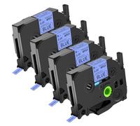 NineLeaf TZe-521 Label Tape 9mm Compatible for Brother P-Touch Label Printer TZe521 TZ-521 AZe521 9mm 0.35'' Laminated Black on Blue for PT-1280 1280BT 1280SP Label Maker, 4 Pack
