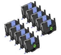 NineLeaf TZe-521 Label Tape 9mm Compatible for Brother P-Touch Label Printer TZe521 TZ-521 AZe521 9mm 0.35'' Laminated Black on Blue for PT-320 1010R 1280SP 530 Label Maker, 10 Pack