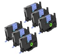 NineLeaf TZe-521 Label Tape 9mm Compatible for Brother P-Touch Label Printer TZe521 TZ-521 AZe521 9mm 0.35'' Laminated Black on Blue for PT-D200 D200BT D200DA Label Maker, 6 Pack