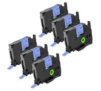 NineLeaf TZe-531 Label Tape 12mm Compatible for Brother P-Touch Label Printer TZe531 TZ-531 12mm 0.47 Laminated Black on Blue TZe TZ Tape 12mm for H110 H200 P300BT D210VP 1000 1010, 6 Pack