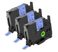 NineLeaf TZe-531 Label Tape 12mm Compatible for Brother P-Touch Label Printer TZe531 TZ-531 12mm 0.47 Laminated Black on Blue TZe TZ Tape 12mm for H101C H110 H107 H108 H100LB D210, 3 Pack