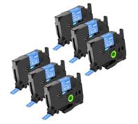 NineLeaf TZe-535 Label Tape 12mm Compatible for Brother P-Touch Label Printer TZe535 TZ-535 12mm 0.47 Laminated White on Blue TZe TZ Tape 12mm for H110 H200 P300BT D210VP 1000 1010, 6 Pack