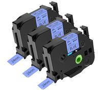 NineLeaf TZe-551 Label Tape 24mm Compatible for Brother P-Touch Label Printer TZe551 TZ-551 AZe551 24mm 0.94'' 8m Laminated Black on Blue for H108 H101C H200 D210VP Label Maker, 3PK