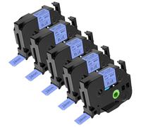 NineLeaf TZe-551 Label Tape 24mm Compatible for Brother P-Touch Label Printer TZe551 TZ-551 AZe551 24mm 0.94'' 8m Laminated Black on Blue for PT-P700 P710BT P715eBT Label Maker, 5PK