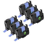 NineLeaf TZe-551 Label Tape 24mm Compatible for Brother P-Touch Label Printer TZe551 TZ-551 AZe551 24mm 0.94'' 8m Laminated Black on Blue for PT-E110 GL-200 PT-1080 Label Maker, 6PK