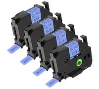 NineLeaf TZe-551 Label Tape 24mm Compatible for Brother P-Touch Label Printer TZe551 TZ-551 AZe551 24mm 0.94'' 8m Laminated Black on Blue for PT-D600 D600VP D610BT Label Maker, 4PK