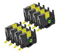 NineLeaf TZe- 611 Label Tape 6mm Compatible for Brother P-Touch Label Printer TZe 611 TZ- 611 AZe 611 6mm 0.23 Laminated Black on Yellow for PT-1100 1100ST 1180SP 1230PC, 8 Pack