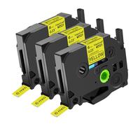 NineLeaf TZe- 611 Label Tape 6mm Compatible for Brother P-Touch Label Printer TZe 611 TZ- 611 AZe 611 6mm 0.23 Laminated Black on Yellow for PT-E800W D200MA D210BK D400AD, 3 Pack
