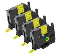 NineLeaf TZe-631 Label Tape 12mm Compatible for Brother P-Touch Label Printer TZe631 TZ-631 12mm 0.47 Laminated Black on Yellow TZe TZ Tape 12mm for P300BT H200 H101C D210VP 1000, 4 Pack