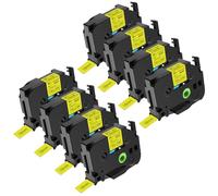 NineLeaf TZe-641 Label Tape 18mm Compatible for Brother P-Touch Label Printer TZe641 TZ-641 AZe641 18mm 0.7'' 8m Laminated Black on Yellow for H108 E100 H100LB H105 Label Maker, 8PK