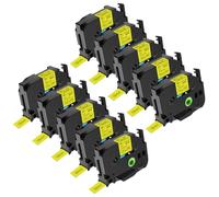 NineLeaf TZe-641 Label Tape 18mm Compatible for Brother P-Touch Label Printer TZe641 TZ-641 AZe641 18mm 0.7'' 8m Laminated Black on Yellow for PT-E110 H100R H110 H101C Label Maker, 10PK
