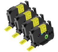 NineLeaf TZe-651 Label Tape 24mm Compatible for Brother P-Touch Label Printer TZe651 TZ-651 AZe651 24mm 0.94'' 8m Laminated Black on Yellow for P300BT 1000 H100R H100LB Label Maker, 4PK