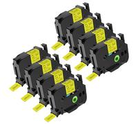 NineLeaf TZe-651 Label Tape 24mm Compatible for Brother P-Touch Label Printer TZe651 TZ-651 AZe651 24mm 0.94'' 8m Laminated Black on Yellow for H108 E100 H100LB H105 Label Maker, 8PK